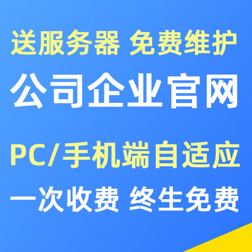 公司企业官网开发制作 送服务器 免费维护